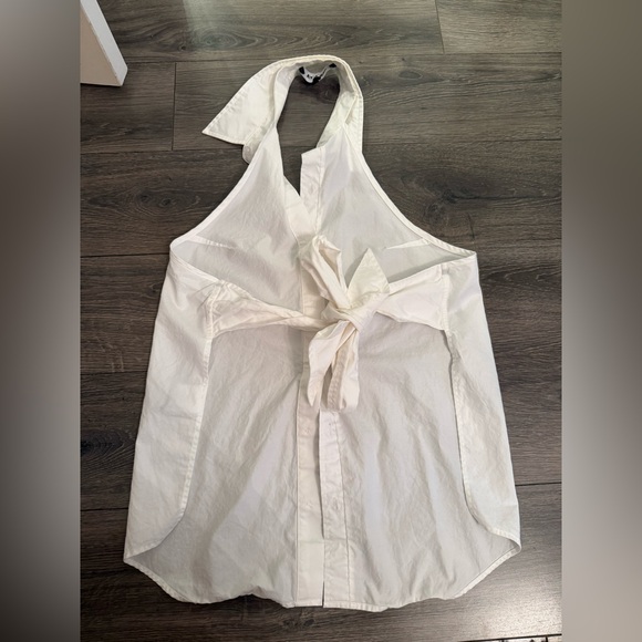 SER.O.YA White button down shirt with halter neck and open back. Size XS - Picture 3 of 4